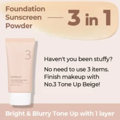 No.3 Porcelain Base-skip Tone Up Beige SPF50+