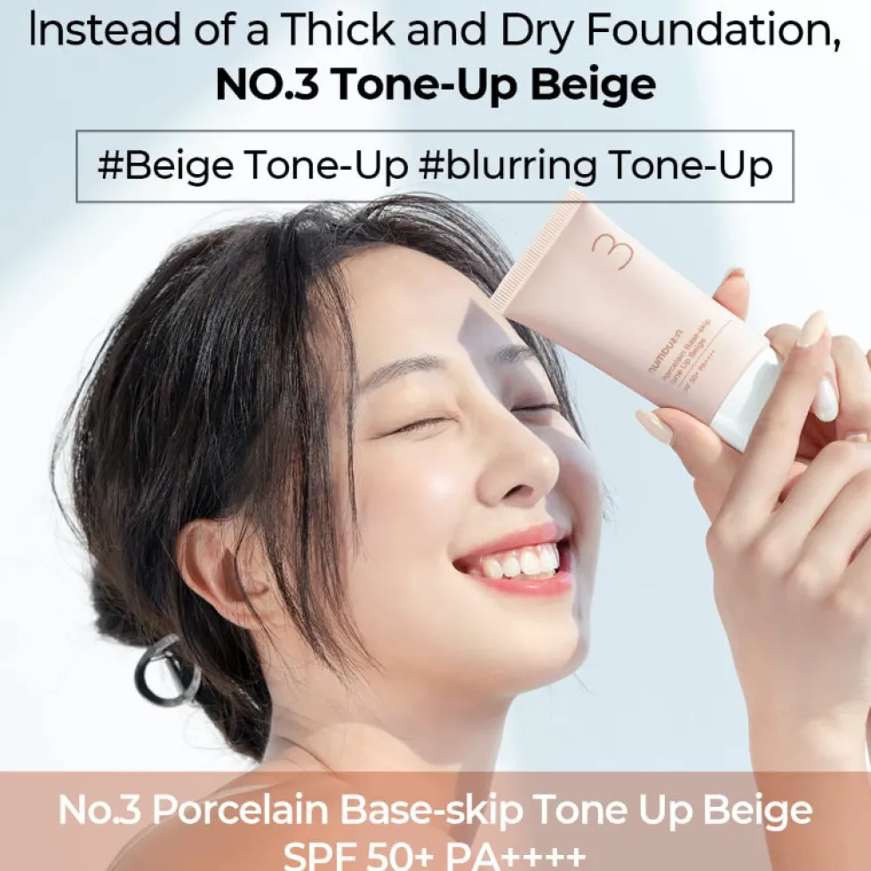 No.3 Porcelain Base-skip Tone Up Beige SPF50+